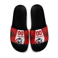 Personalized Turkey Football Grey Wolf Slide Sandals Turkish Mascot Soccer Ball Burst