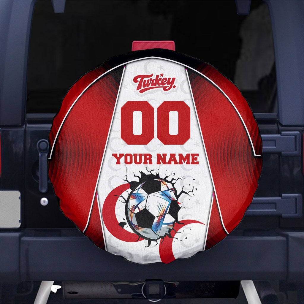 Personalized Turkey Football Grey Wolf Spare Tire Cover Turkish Mascot Soccer Ball Burst