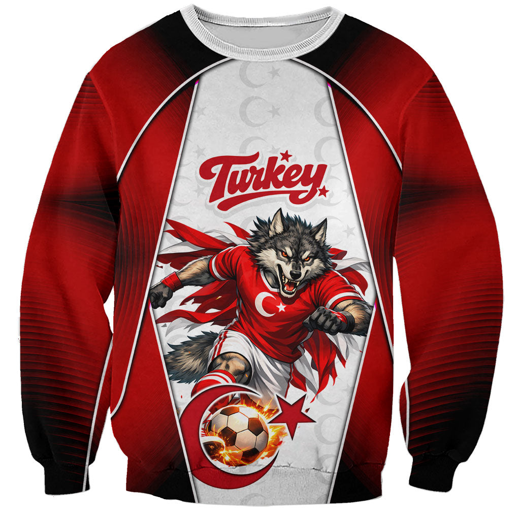 Personalized Turkey Football Grey Wolf Sweatshirt Turkish Mascot Soccer Ball Burst