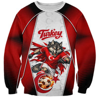 Personalized Turkey Football Grey Wolf Sweatshirt Turkish Mascot Soccer Ball Burst