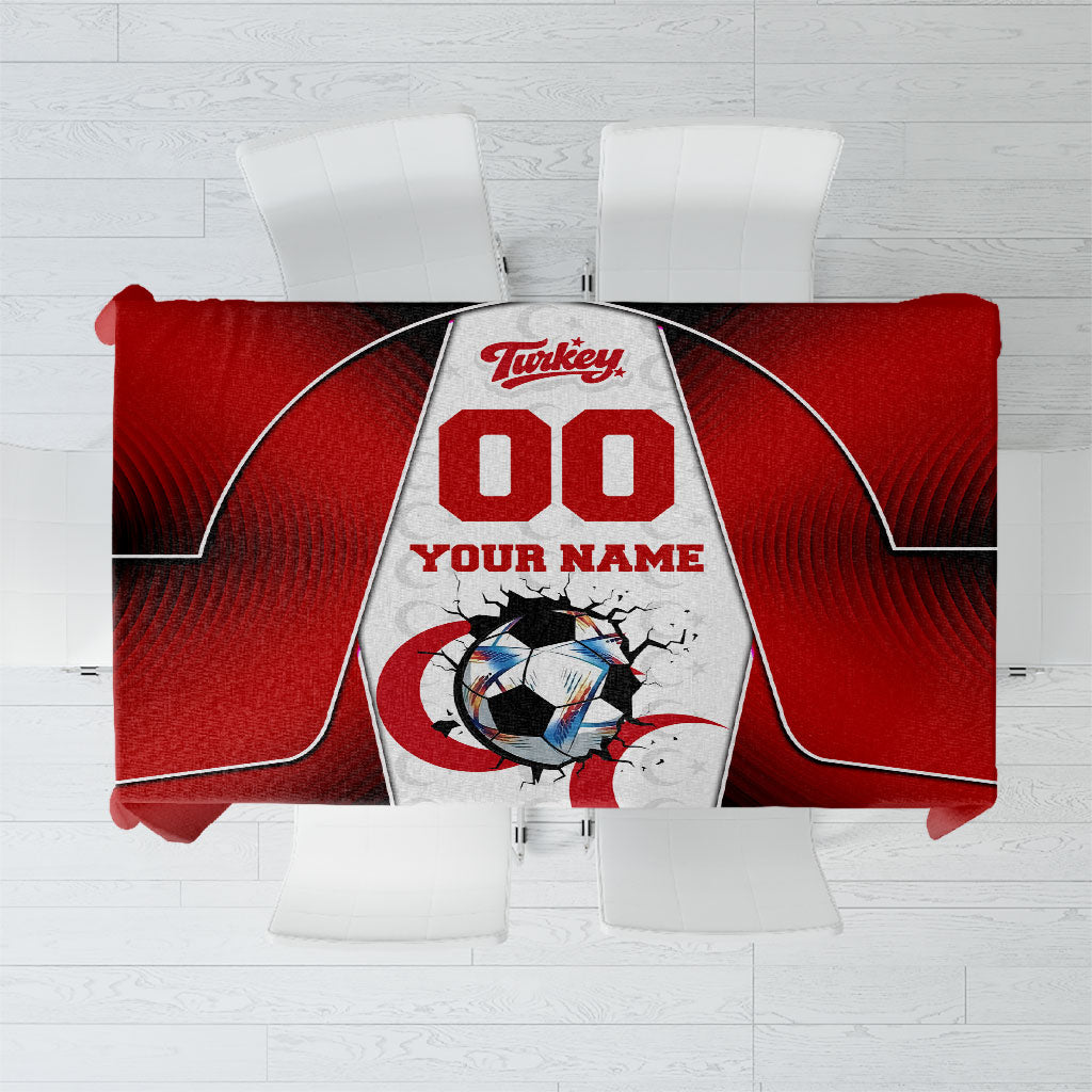 Personalized Turkey Football Grey Wolf Tablecloth Turkish Mascot Soccer Ball Burst