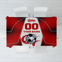 Personalized Turkey Football Grey Wolf Tablecloth Turkish Mascot Soccer Ball Burst