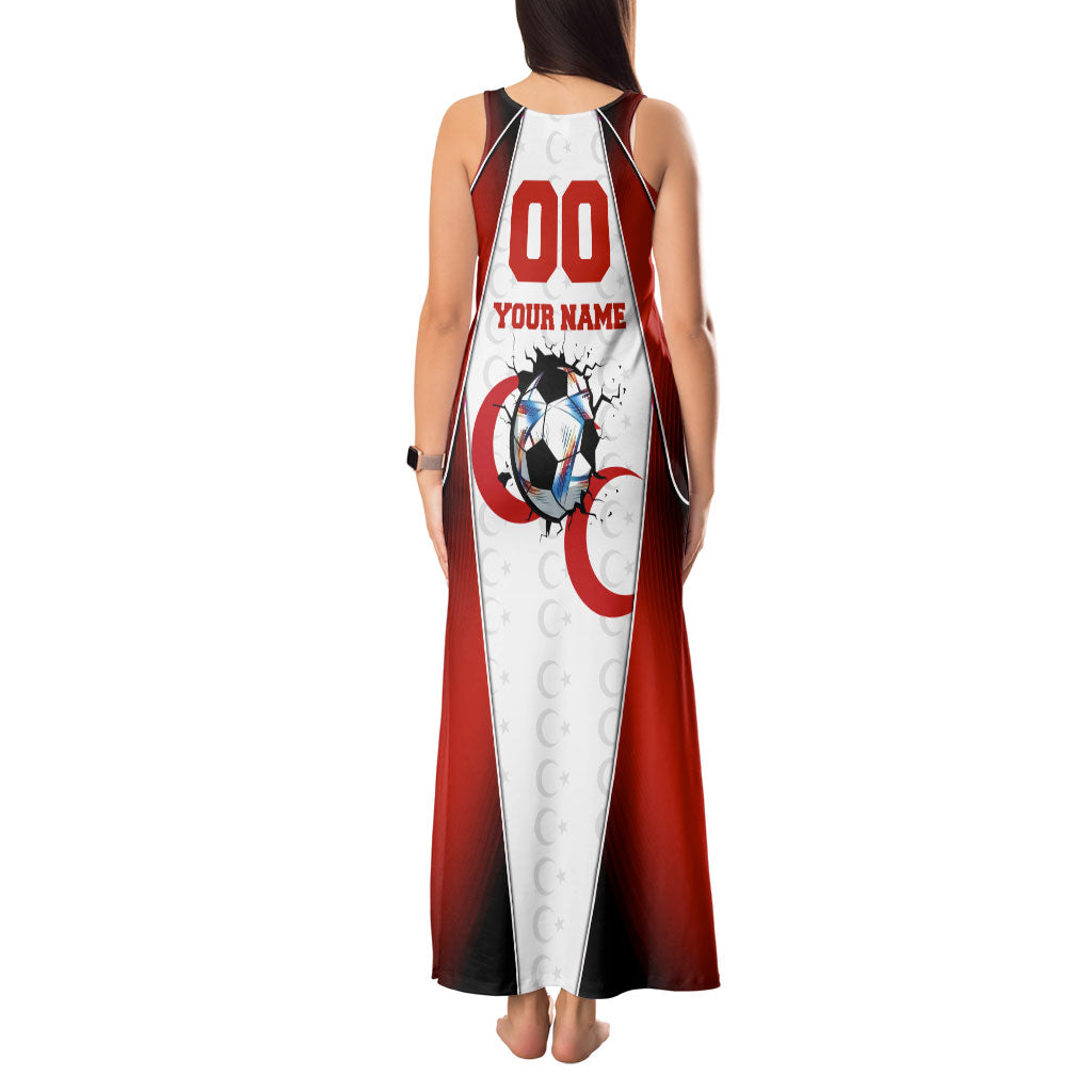Personalized Turkey Football Grey Wolf Tank Maxi Dress Turkish Mascot Soccer Ball Burst