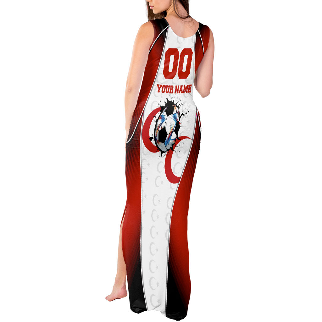 Personalized Turkey Football Grey Wolf Tank Maxi Dress Turkish Mascot Soccer Ball Burst