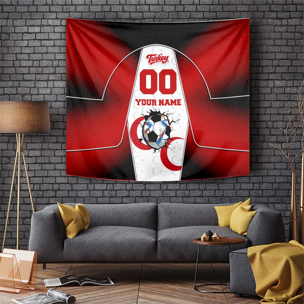 Personalized Turkey Football Grey Wolf Tapestry Turkish Mascot Soccer Ball Burst