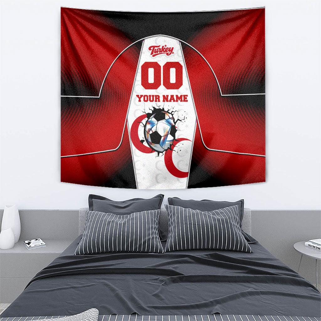 Personalized Turkey Football Grey Wolf Tapestry Turkish Mascot Soccer Ball Burst