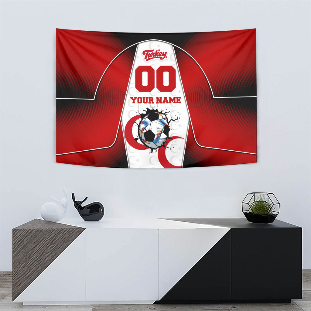 Personalized Turkey Football Grey Wolf Tapestry Turkish Mascot Soccer Ball Burst