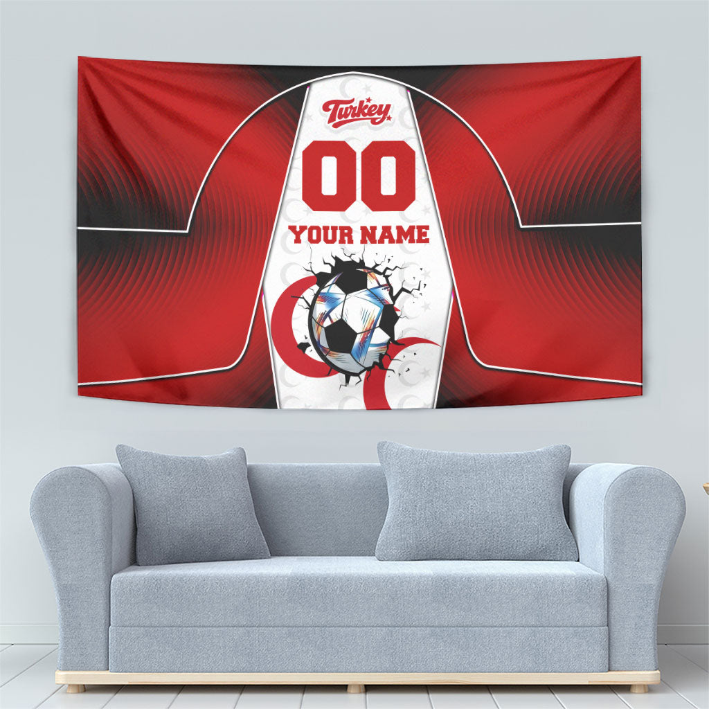 Personalized Turkey Football Grey Wolf Tapestry Turkish Mascot Soccer Ball Burst