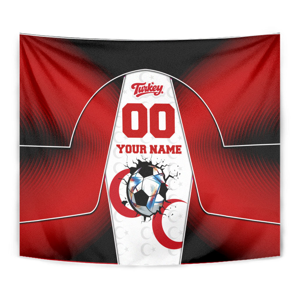 Personalized Turkey Football Grey Wolf Tapestry Turkish Mascot Soccer Ball Burst