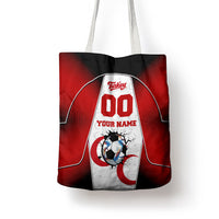 Personalized Turkey Football Grey Wolf Tote Bag Turkish Mascot Soccer Ball Burst