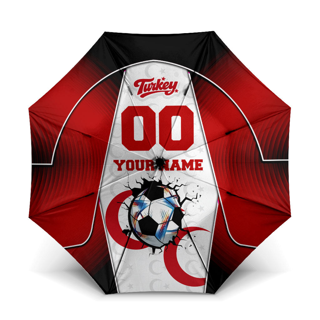 Personalized Turkey Football Grey Wolf Umbrella Turkish Mascot Soccer Ball Burst