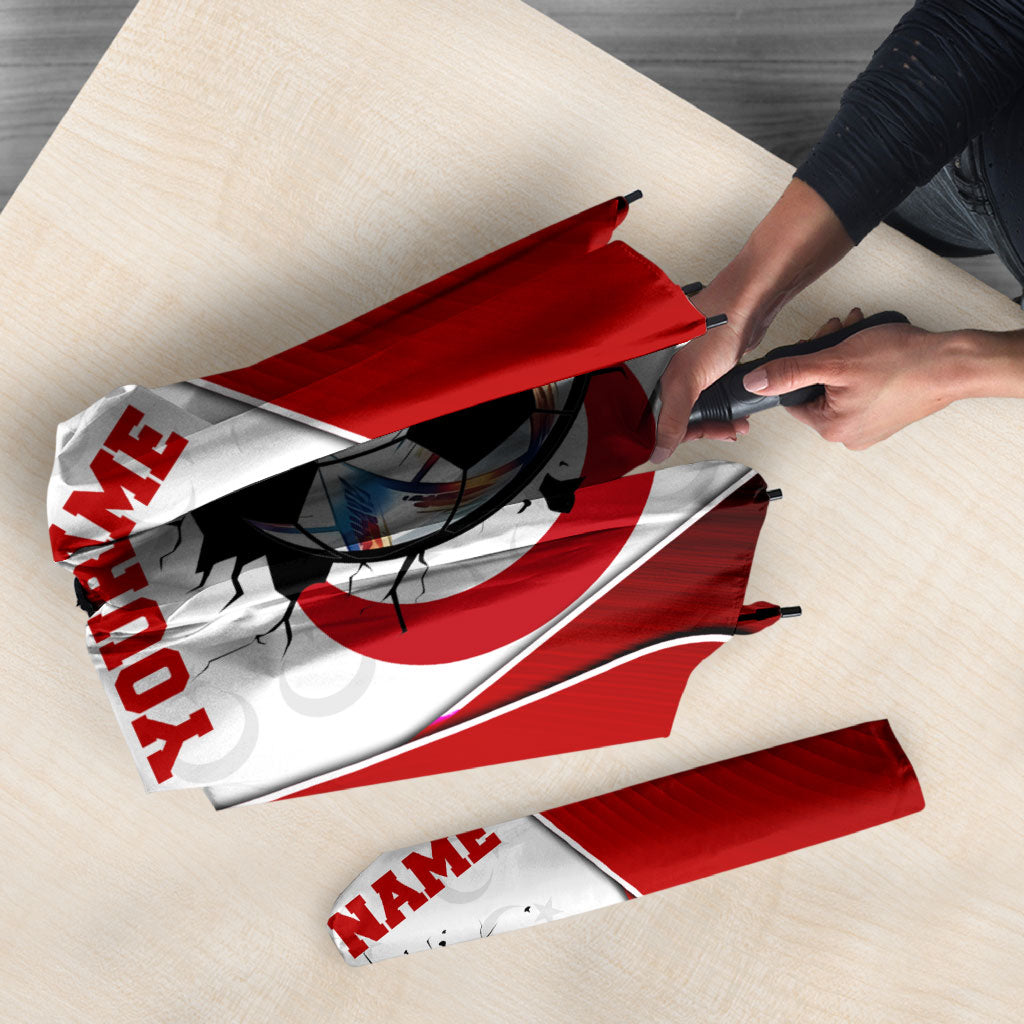 Personalized Turkey Football Grey Wolf Umbrella Turkish Mascot Soccer Ball Burst