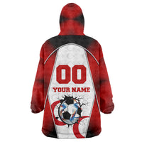 Personalized Turkey Football Grey Wolf Wearable Blanket Hoodie Turkish Mascot Soccer Ball Burst
