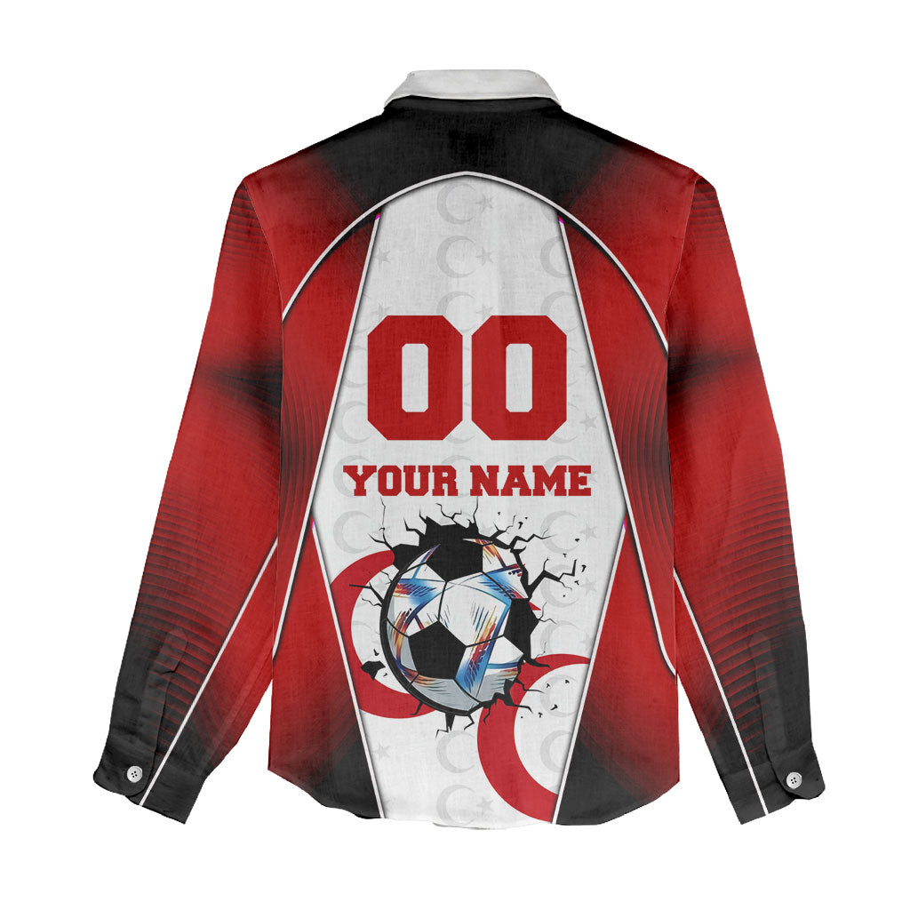 Personalized Turkey Football Grey Wolf Women Casual Shirt Turkish Mascot Soccer Ball Burst