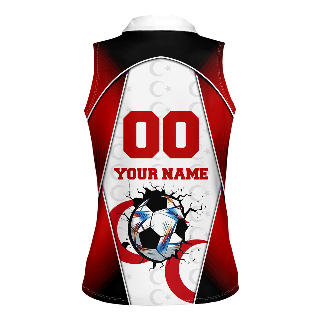 Personalized Turkey Football Grey Wolf Women Sleeveless Polo Shirt Turkish Mascot Soccer Ball Burst
