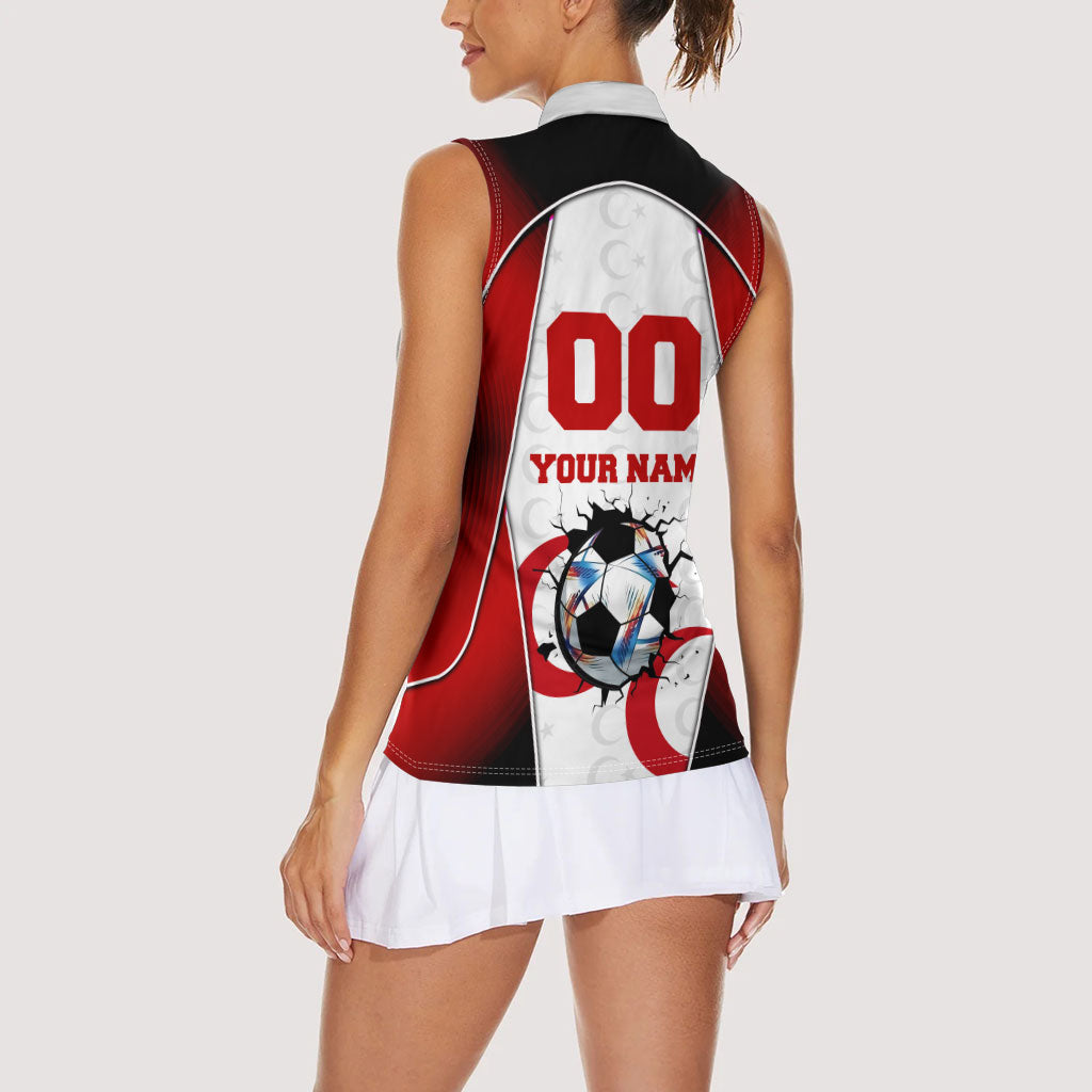 Personalized Turkey Football Grey Wolf Women Sleeveless Polo Shirt Turkish Mascot Soccer Ball Burst