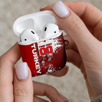 Personalized Turkey Football AirPods Case Turkish Flag Grey Wolf Skyline