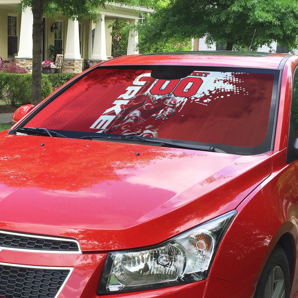 Personalized Turkey Football Auto Sun Shade Turkish Flag Grey Wolf Skyline