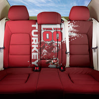 Personalized Turkey Football Back Car Seat Cover Turkish Flag Grey Wolf Skyline