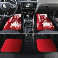 Personalized Turkey Football Car Mats Turkish Flag Grey Wolf Skyline