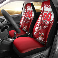 Personalized Turkey Football Car Seat Cover Turkish Flag Grey Wolf Skyline