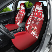 Personalized Turkey Football Car Seat Cover Turkish Flag Grey Wolf Skyline