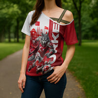 Personalized Turkey Football Cross Shoulder Shirt Turkish Flag Grey Wolf Skyline