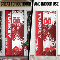 Personalized Turkey Football Door Cover Turkish Flag Grey Wolf Skyline