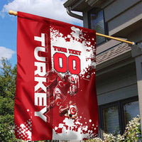 Personalized Turkey Football Garden Flag Turkish Flag Grey Wolf Skyline