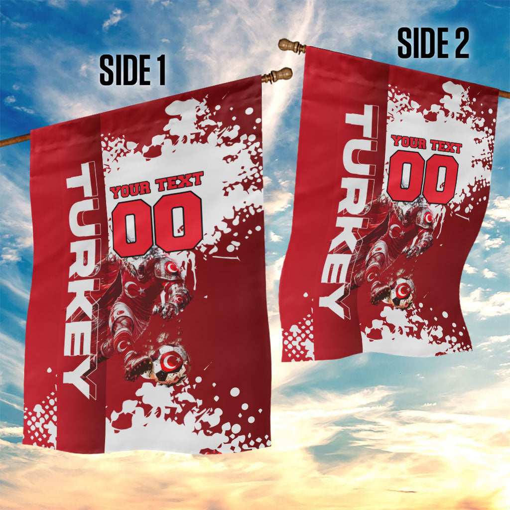 Personalized Turkey Football Garden Flag Turkish Flag Grey Wolf Skyline
