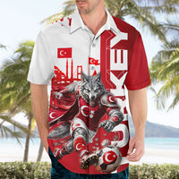 Personalized Turkey Football Hawaiian Shirt Turkish Flag Grey Wolf Skyline