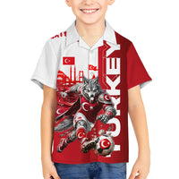 Personalized Turkey Football Hawaiian Shirt Turkish Flag Grey Wolf Skyline
