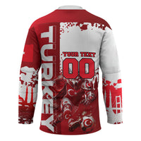 Personalized Turkey Football Hockey Jersey Turkish Flag Grey Wolf Skyline