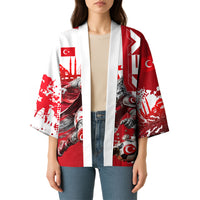Personalized Turkey Football Kimono Turkish Flag Grey Wolf Skyline