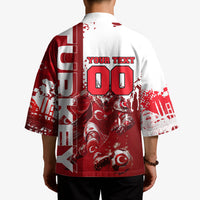 Personalized Turkey Football Kimono Turkish Flag Grey Wolf Skyline