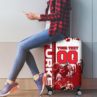 Personalized Turkey Football Luggage Cover Turkish Flag Grey Wolf Skyline