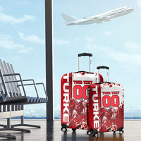 Personalized Turkey Football Luggage Cover Turkish Flag Grey Wolf Skyline