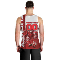 Personalized Turkey Football Men Tank Top Turkish Flag Grey Wolf Skyline