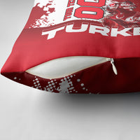 Personalized Turkey Football Pillow Cover Turkish Flag Grey Wolf Skyline