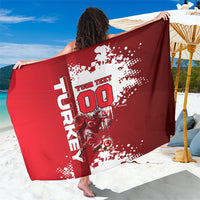Personalized Turkey Football Sarong Turkish Flag Grey Wolf Skyline