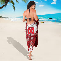 Personalized Turkey Football Sarong Turkish Flag Grey Wolf Skyline