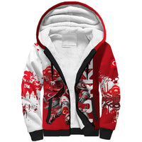 Personalized Turkey Football Sherpa Hoodie Turkish Flag Grey Wolf Skyline