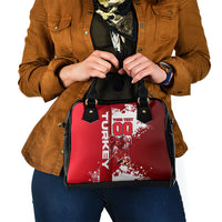 Personalized Turkey Football Shoulder Handbag Turkish Flag Grey Wolf Skyline