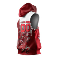 Personalized Turkey Football Sleeveless Hoodie Turkish Flag Grey Wolf Skyline