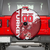 Personalized Turkey Football Spare Tire Cover Turkish Flag Grey Wolf Skyline