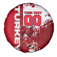 Personalized Turkey Football Spare Tire Cover Turkish Flag Grey Wolf Skyline