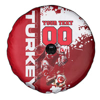 Personalized Turkey Football Spare Tire Cover Turkish Flag Grey Wolf Skyline