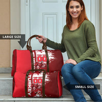 Personalized Turkey Football Travel Bag Turkish Flag Grey Wolf Skyline