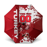 Personalized Turkey Football Umbrella Turkish Flag Grey Wolf Skyline