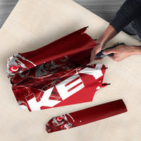 Personalized Turkey Football Umbrella Turkish Flag Grey Wolf Skyline